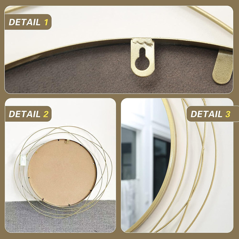 ironsmithn 26.8 Inch Round Gold Dressing Mirrors for Wall