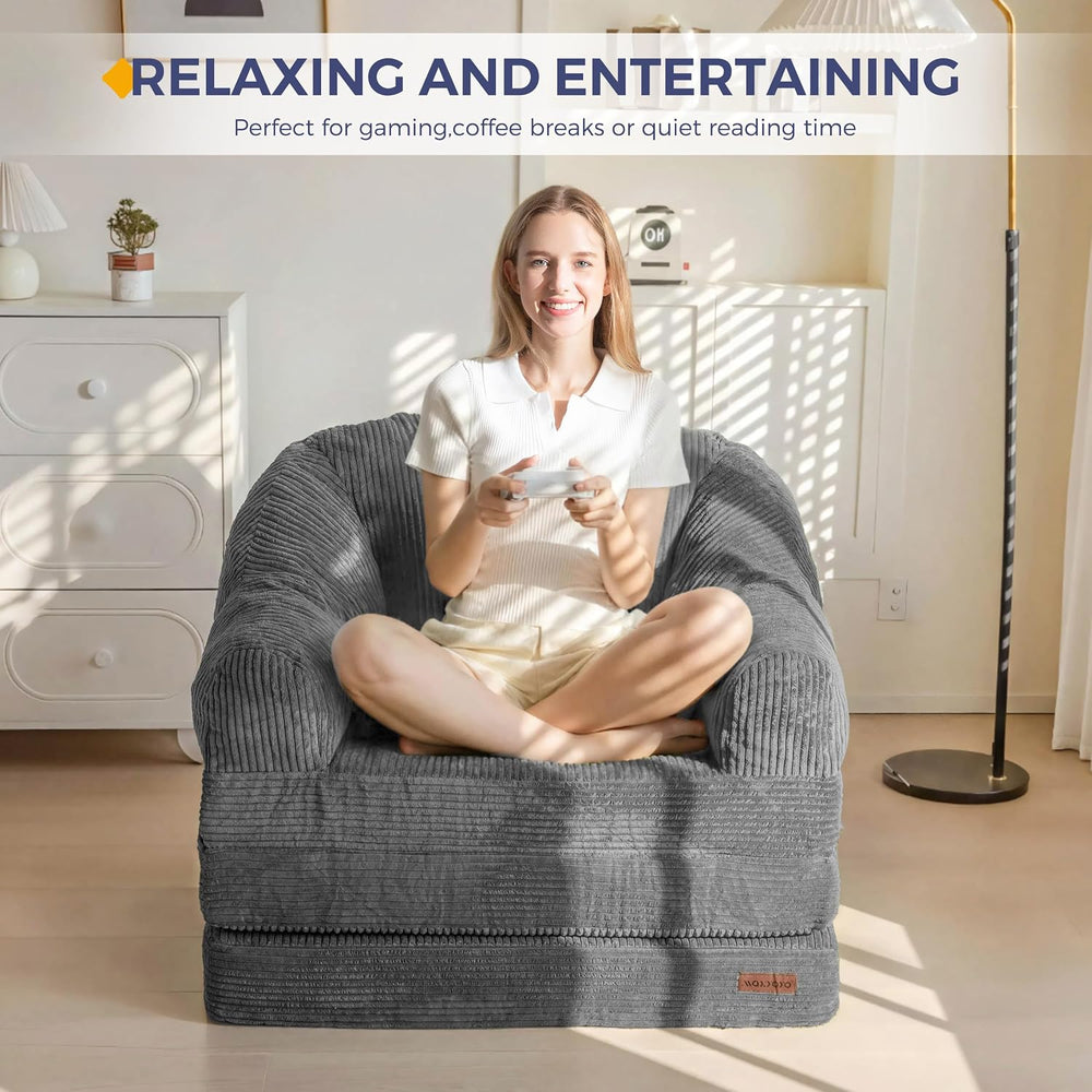MAXYOYO Folding Sofa Bed with Backrest, Boneless Fold Out Couch with Handle