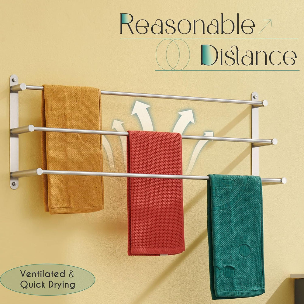 KOKOSIRI Bath Towel Bars 32'' Bathroom 3-Tiers Ladder Towel Rack Wall...