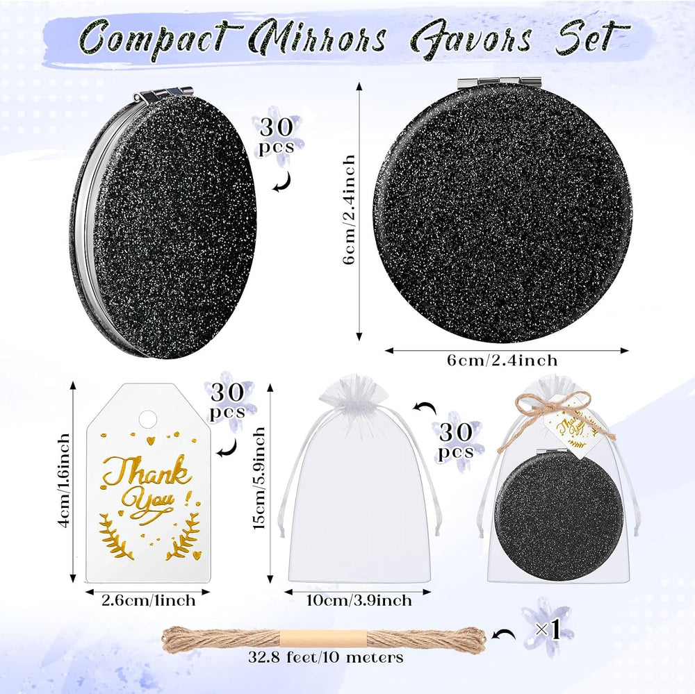 Chunful 30 Sets Compact Magnifying Mirrors Gifts with Thank You Card and Rope...