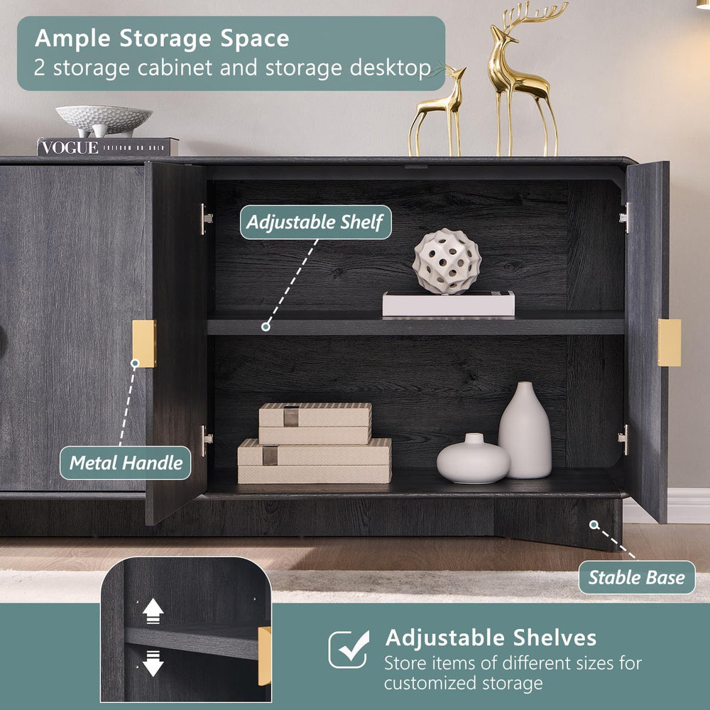 IFGET Modern Buffet Cabinet with Storage, 70" Sideboard Cabinet, Dark Grey