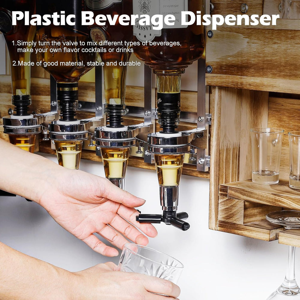 Homde Wine Rack Wall Mounted: Alcohol Shelf with 4-Bottle Liquor Dispenser