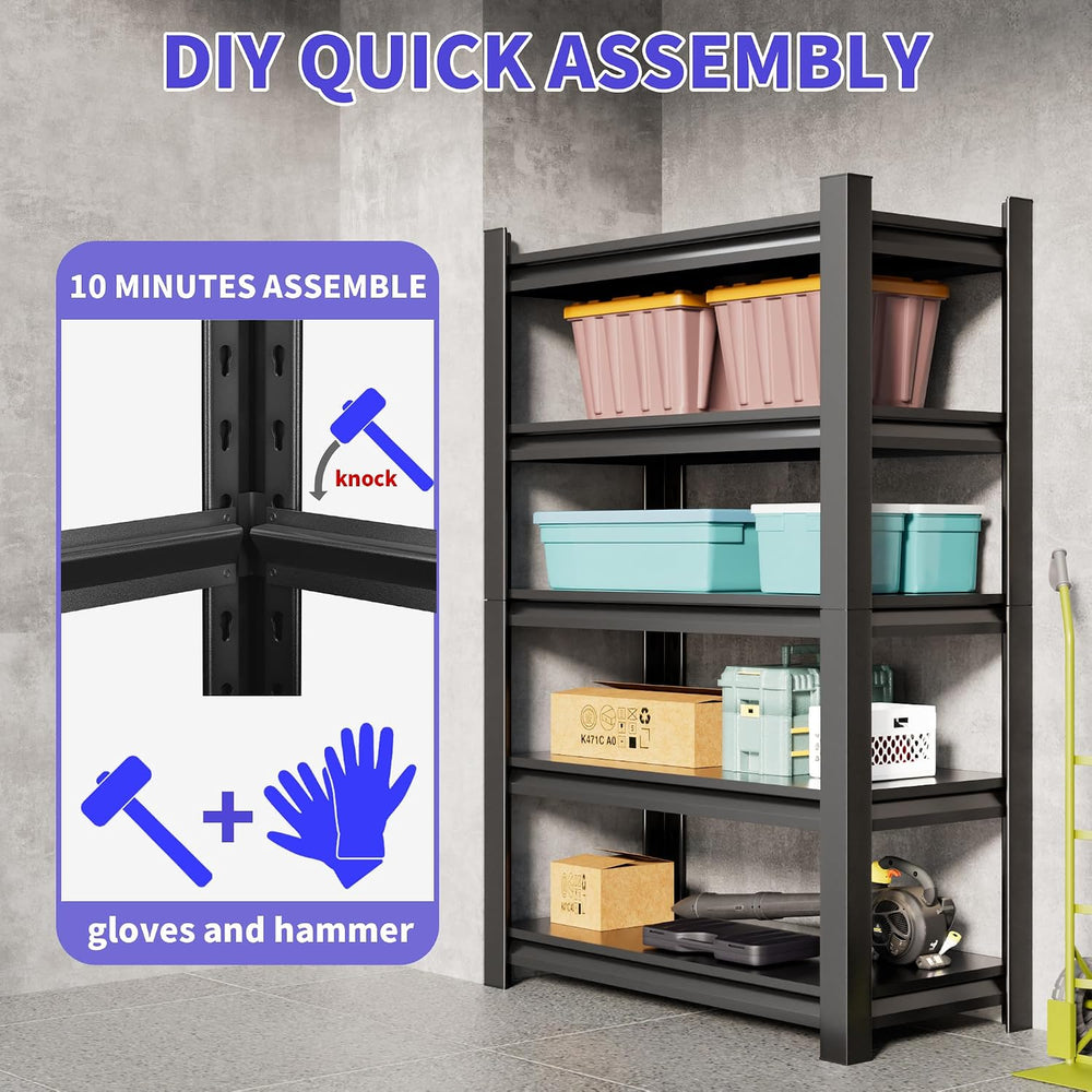Hzdbhd 40" W Garage Shelving Unit, 5-Tier Metal Storage Shelves