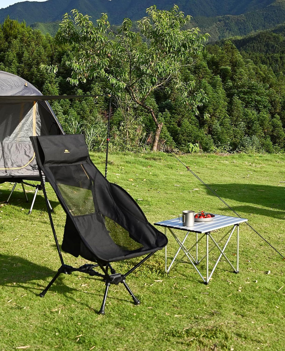 iClimb Ultralight Compact Camping Folding Table (Reinforced Black - L)