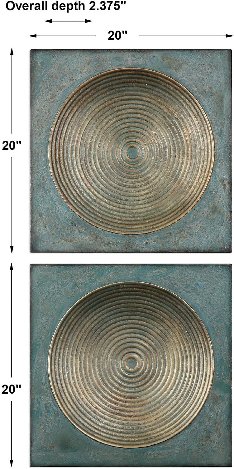 Uttermost Sybil 20 Inch Square Wall Art (Set of 2) 04106