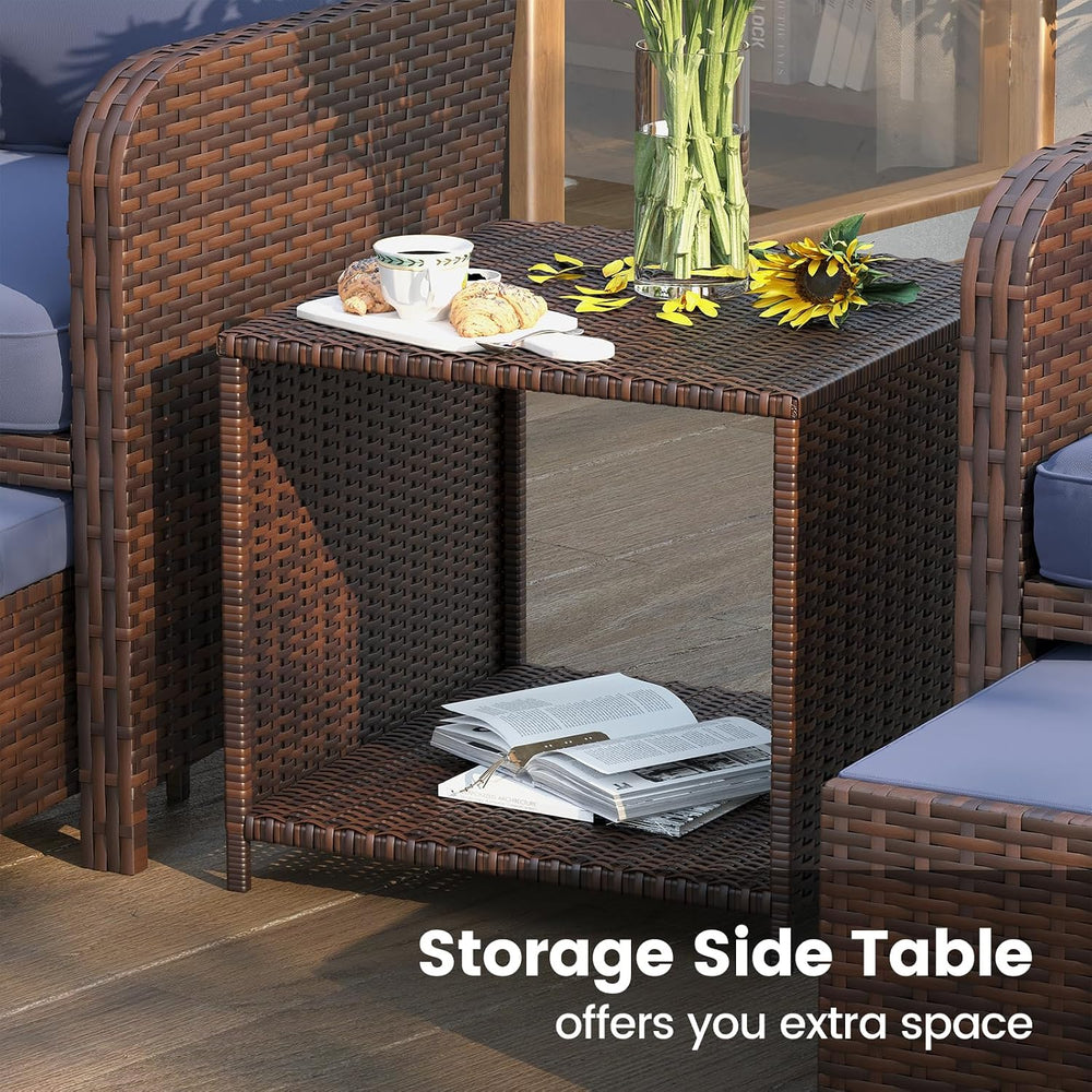 UDPATIO Balcony Furniture, Space-Saving Patio Chairs with Ottoman