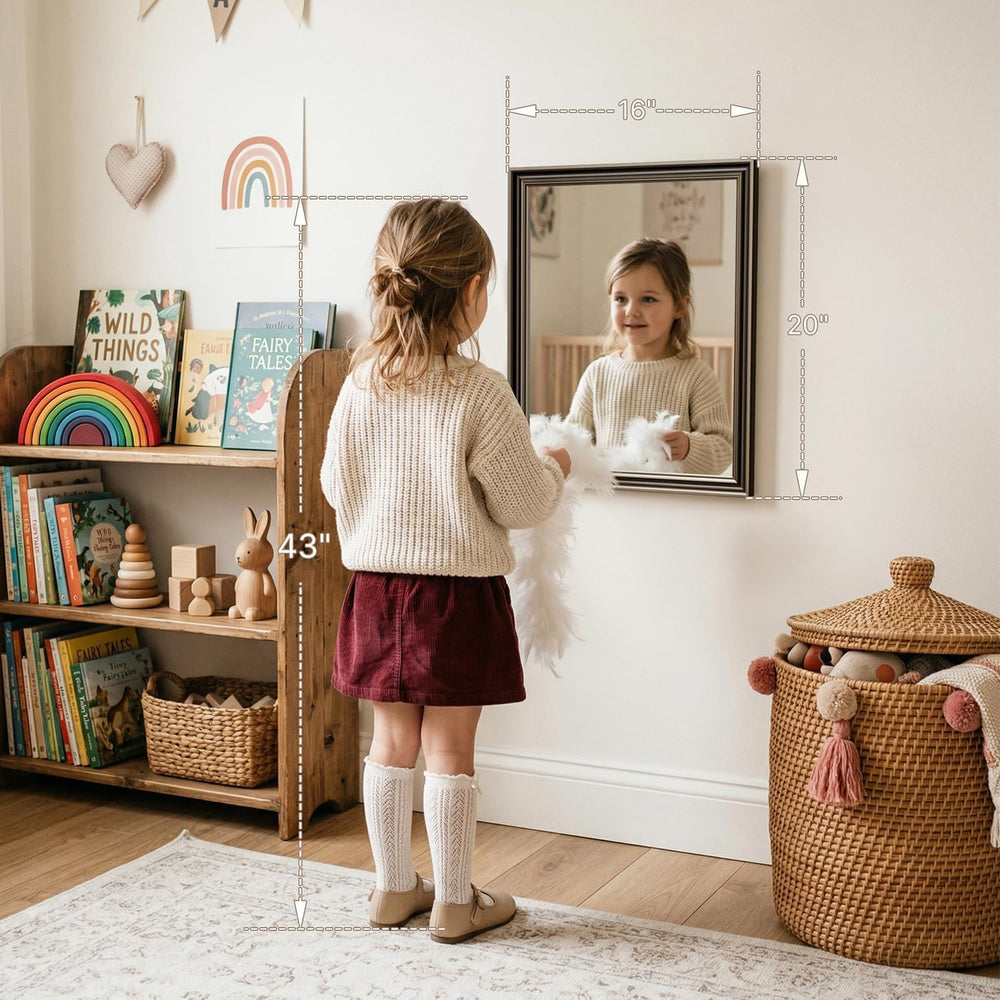 Retro Copper Effect Framed Wall Mirror, 16x20 Rectangle Mirror