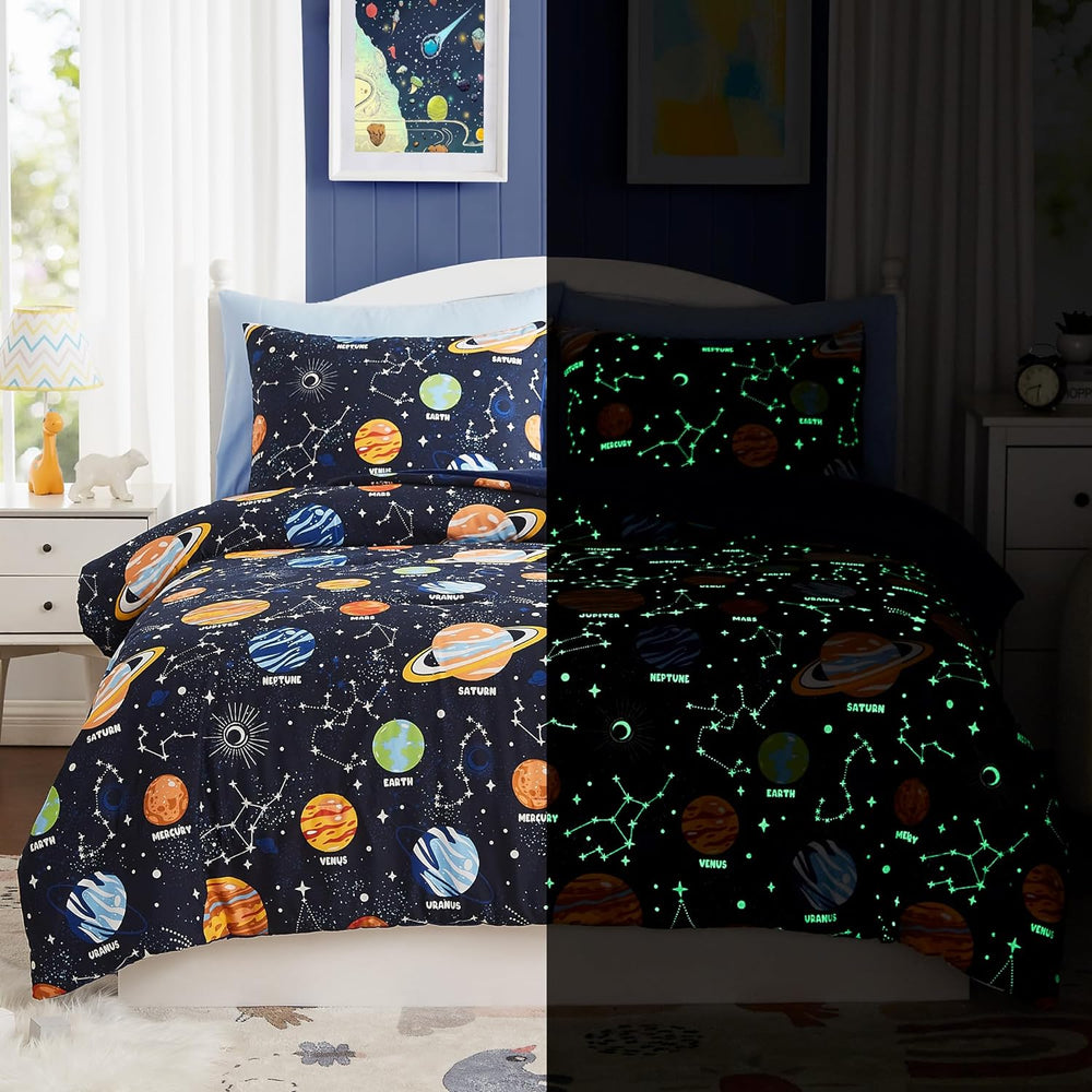 Boys Full Size Bedding Set -7 Pieces Space Bedding Full Size Comforter Sets