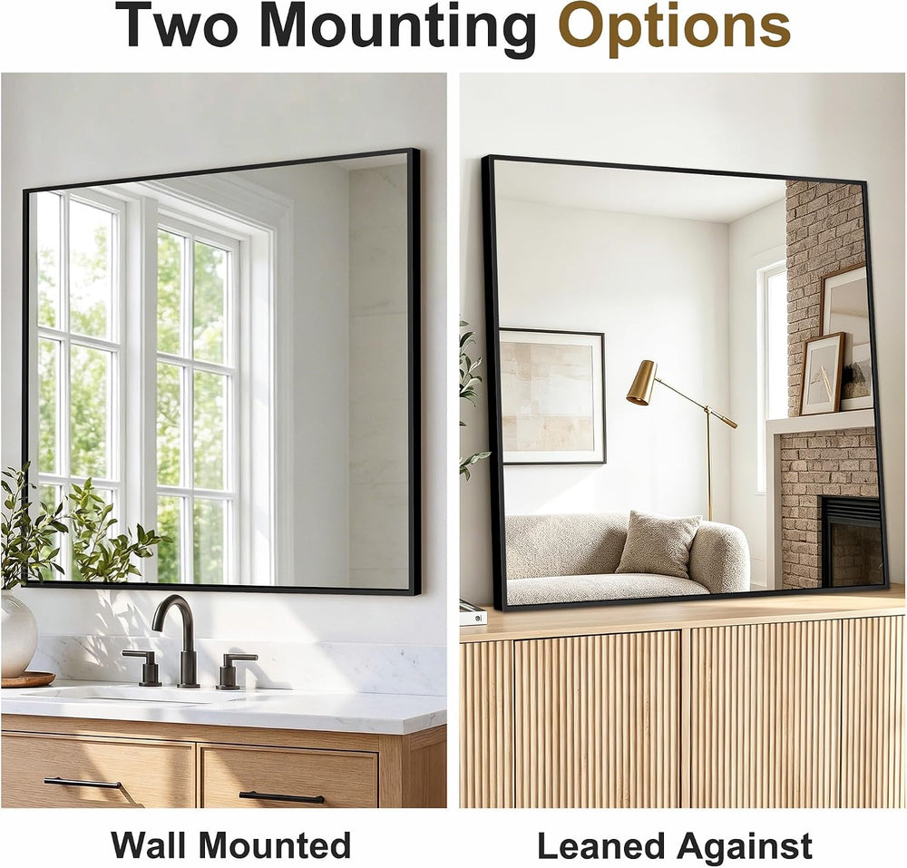 Bathroom Vanity Mirrors for Over Sink, 2 Pack 30"x30" Black Mirrors
