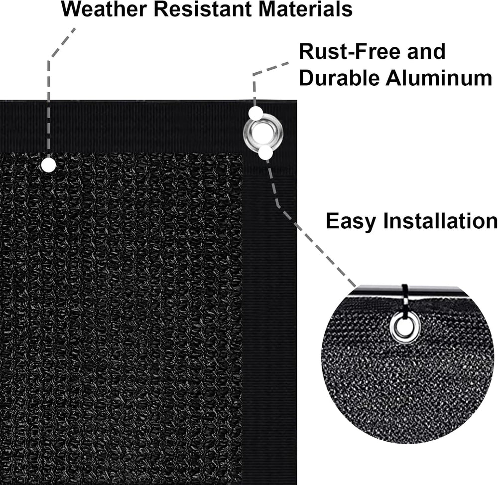LOVE STORY Custom Size 4' x 36' Outdoor Privacy Fence Screen, Black