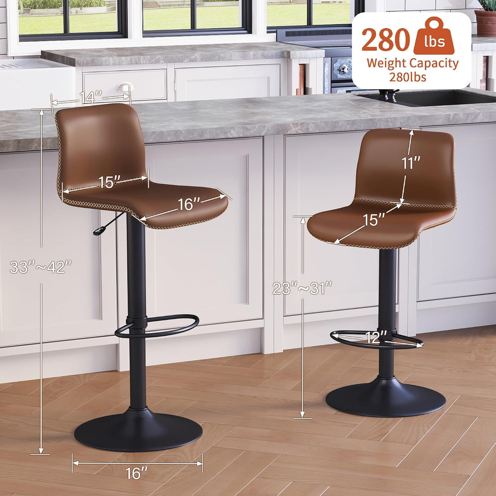 HeuGah Adjustable Bar Stools Set of 3, Swivel Counter Height Bar Chairs