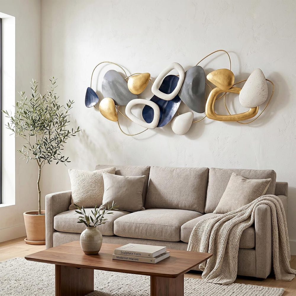 Axioglo 59" Large 3D Metal Wall Decor, Abstract Wall Art for Living Room