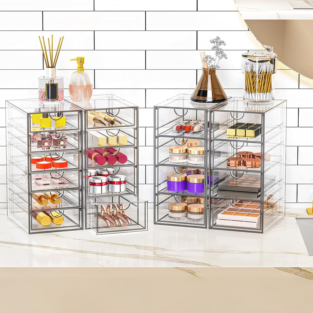 YFXCVSL Acrylic Makeup Organizer with 19 Drawers,Storage Drawer Organizer