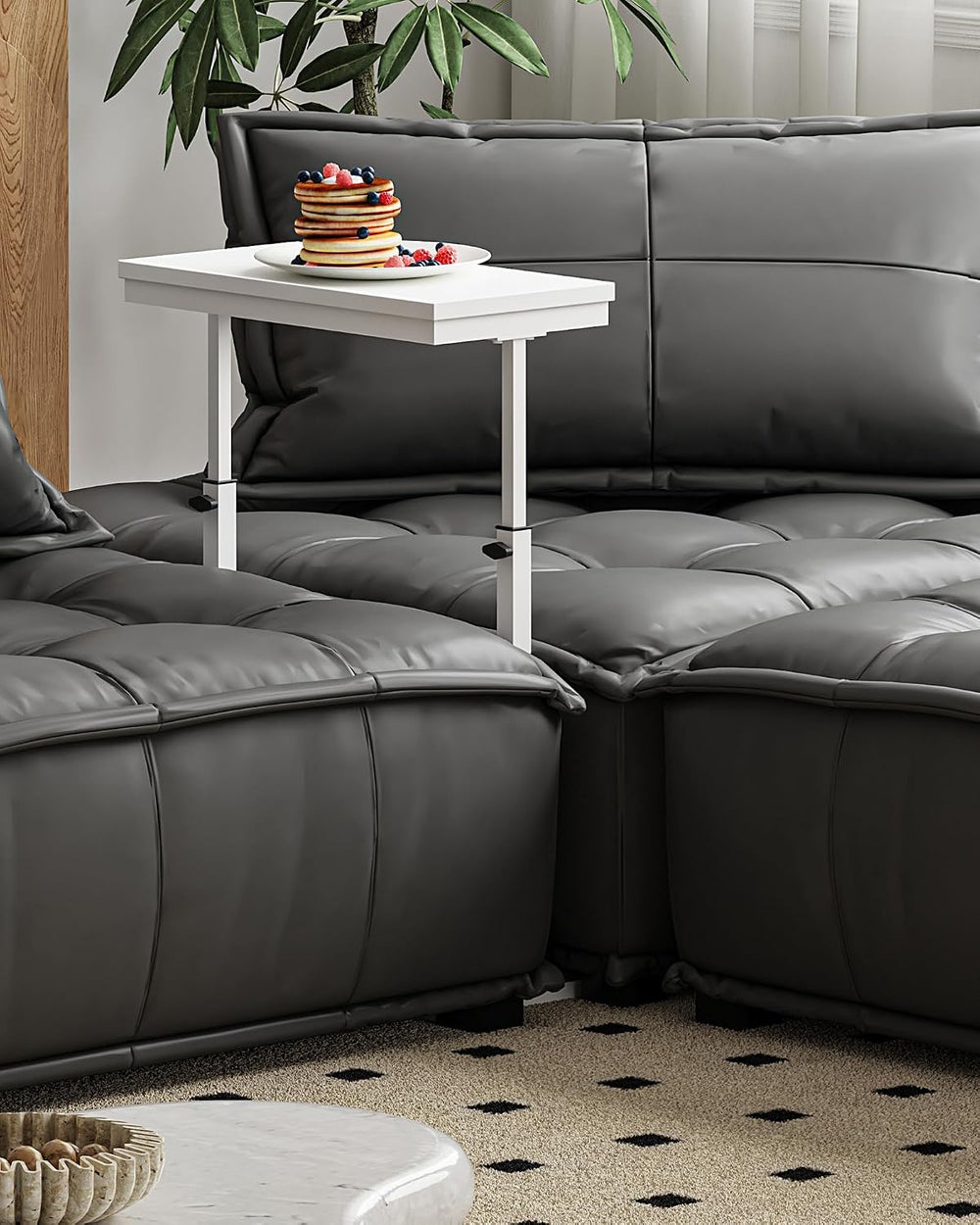 TUTOTAK End Table, Side Table, Tall Couch Table, Sofa Table, Set of 2