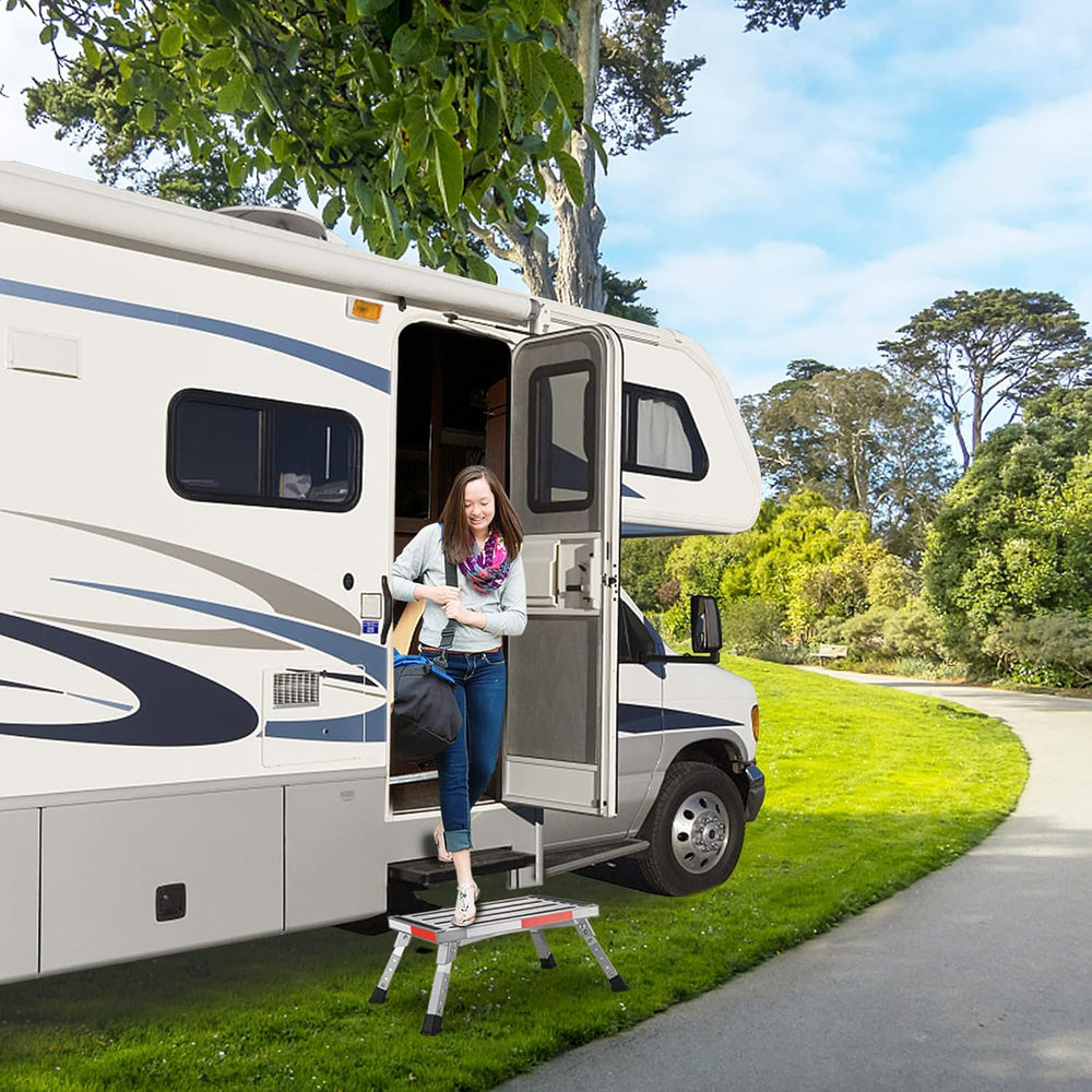 Yagud Safety RV Steps, Non-Slip Folding Adjustable Step Stool