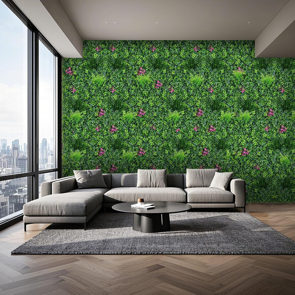 Yangrass Artificial Grass Wall Roll with Mint Leaves,40x120 Inch(33.33sqft)