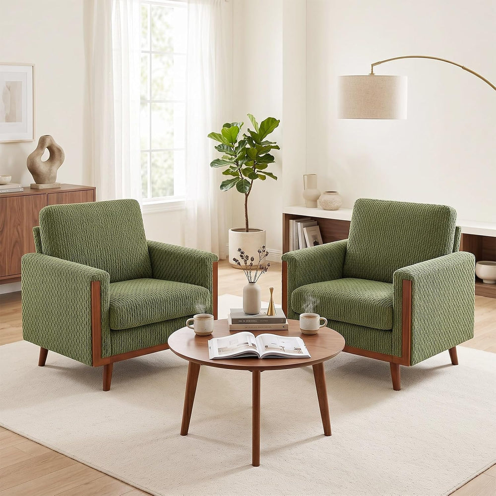 VINGLI 38" Oversized Accent Chairs Set of 2, Mid-Century Modern Armchairs