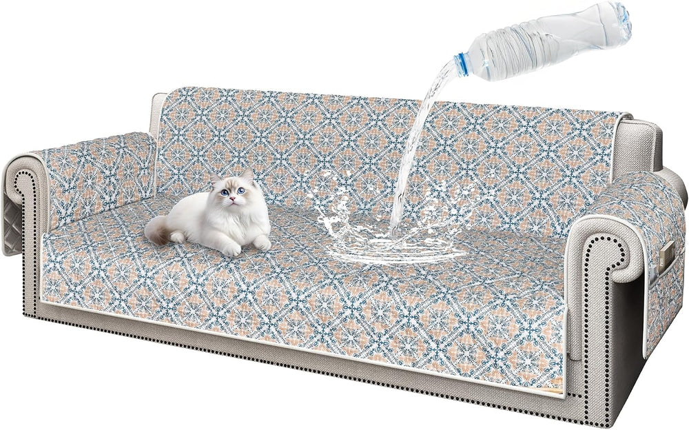 ALIECOM 100% Waterproof Couch Cover for 3 Cushion Couch Sofa Pet Friendly Sof...