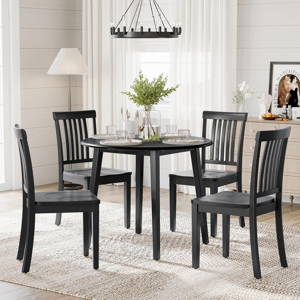 COLAMY Wooden Dining Chairs Set of 6, Solid Rubberwood Kitchen & Dining R...