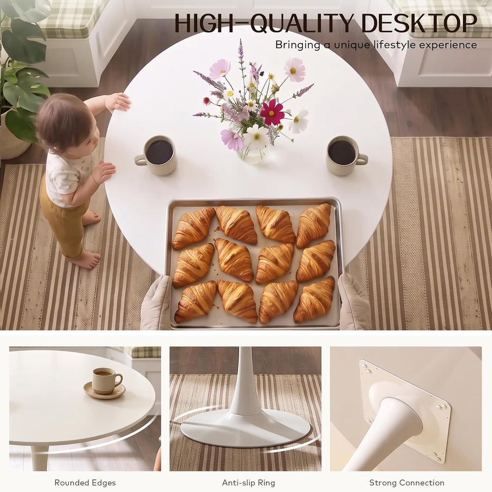 3 Piece Round Dining Table and Chairs Set for 2