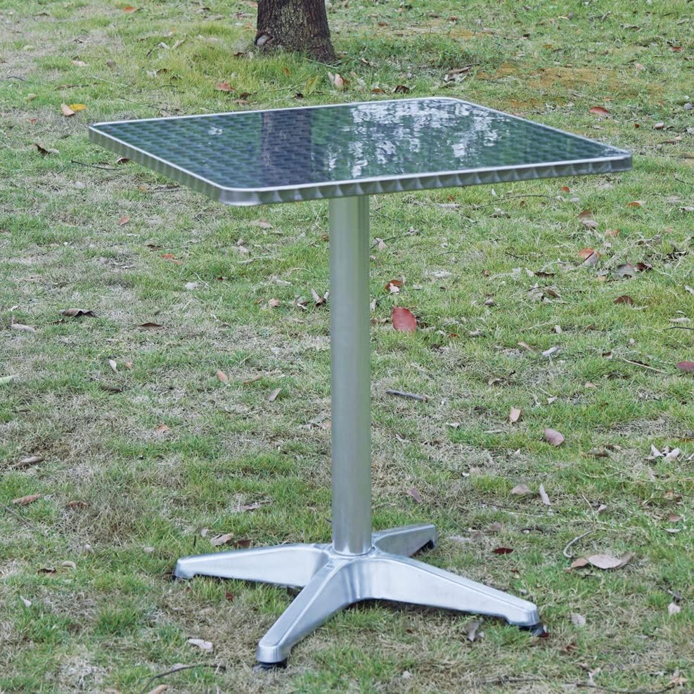 BTEXPERT Set of 2, Indoor Outdoor 23.75" Square Restaurant Table for Pat...
