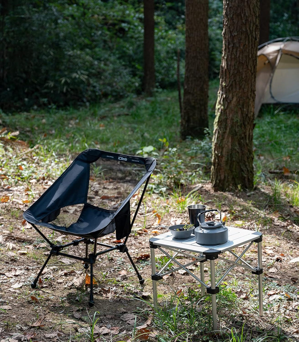 iClimb Ultralight Compact Folding Anti-Sinking Chair, Black