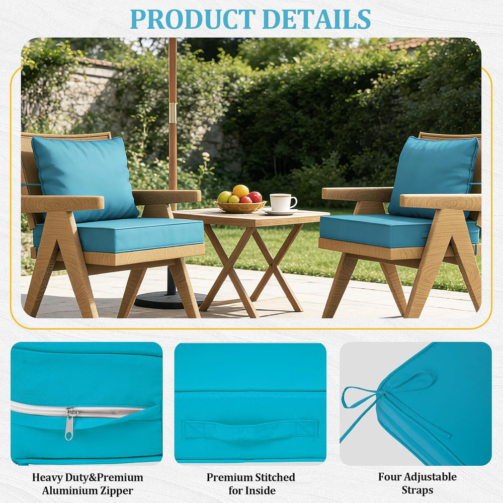 22x22“ Outdoor Deep Seat Cushions Set of 4, Patio Replacement Foam Cushions f...