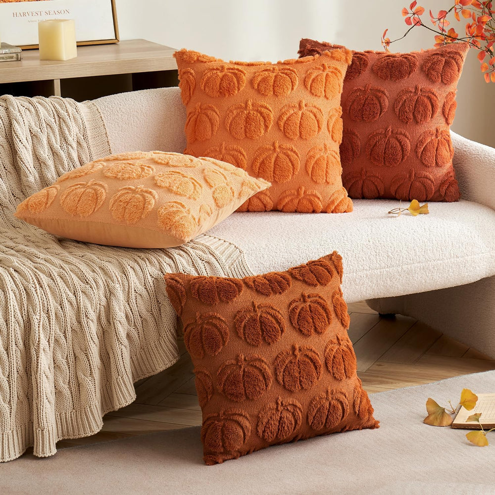 MIULEE Fall Pillow Covers Pumpkin Fall Decor 24x24 Dark Rust