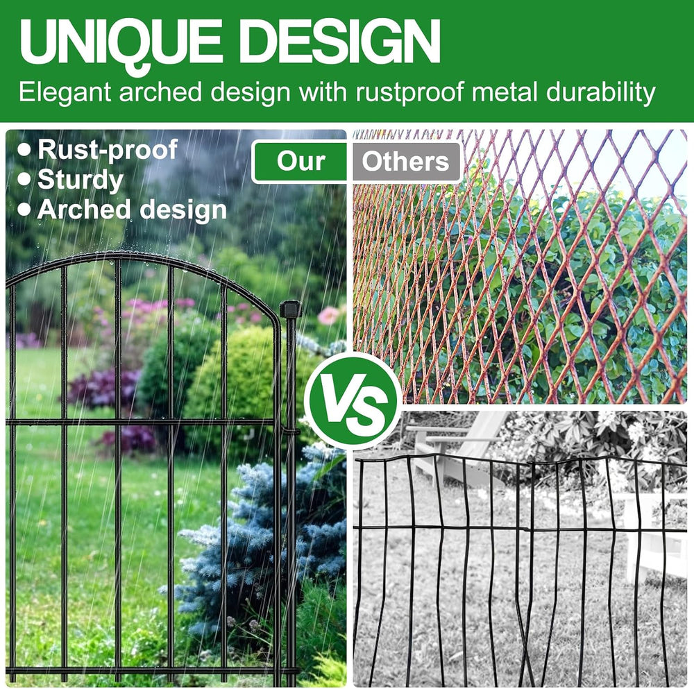 Decorative Garden Fence, 25-Pack No Dig Animal Barrier for Yard Edging