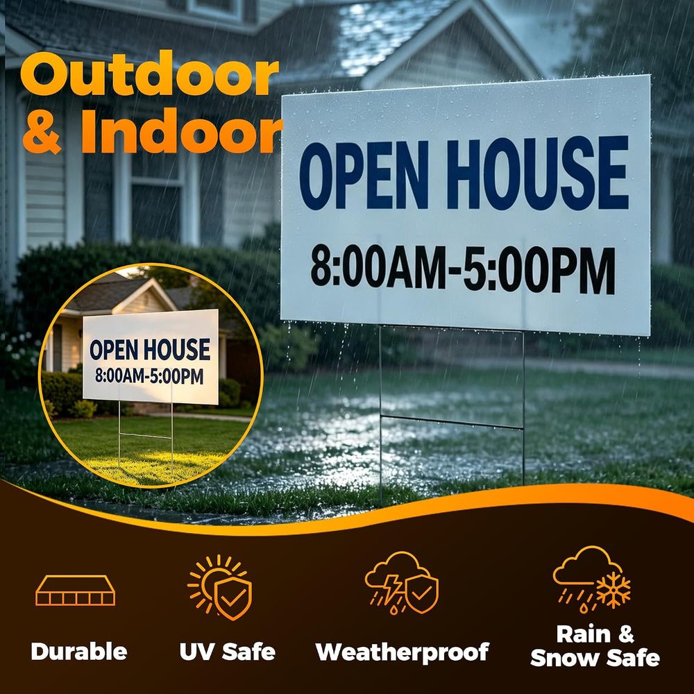 24 x 36 Inch Plastic Blank Yard Signs with Stakes - 4mm Extra Large Corrugate...