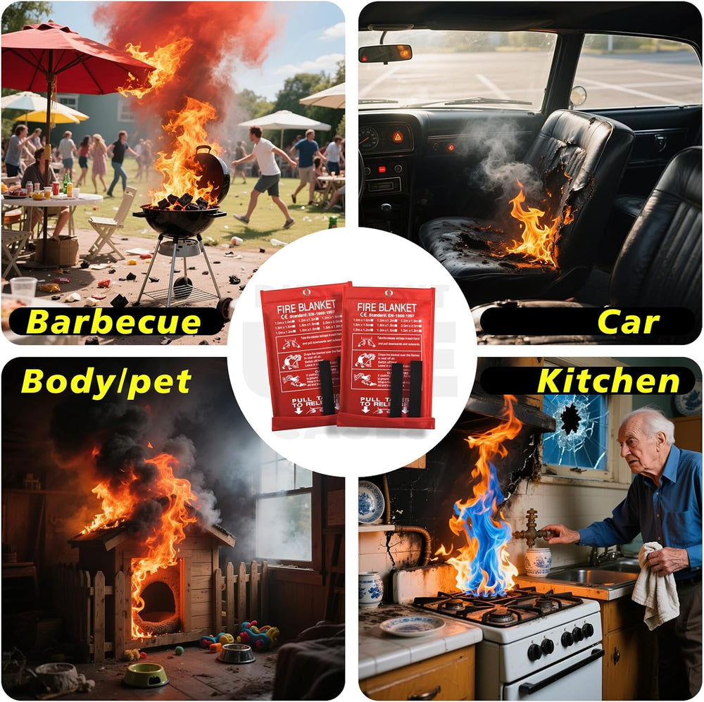 Smilco 40" x 40" Fiberglass Emergency Fire Blanket for Home and Kit...