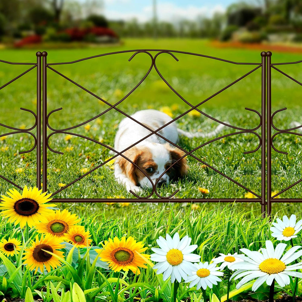 AMAGABELI GARDEN & HOME 5 Panels Decorative Garden Fence 24in(H) x10ft(L)...