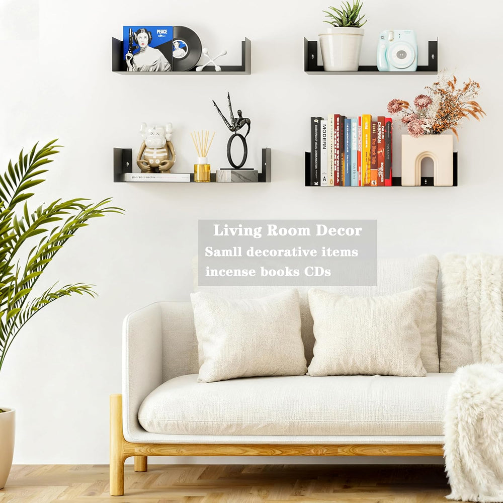 Metal Bali Floating Wall Shelves 15.5&13.8INCH for Storage and Decor Wall...