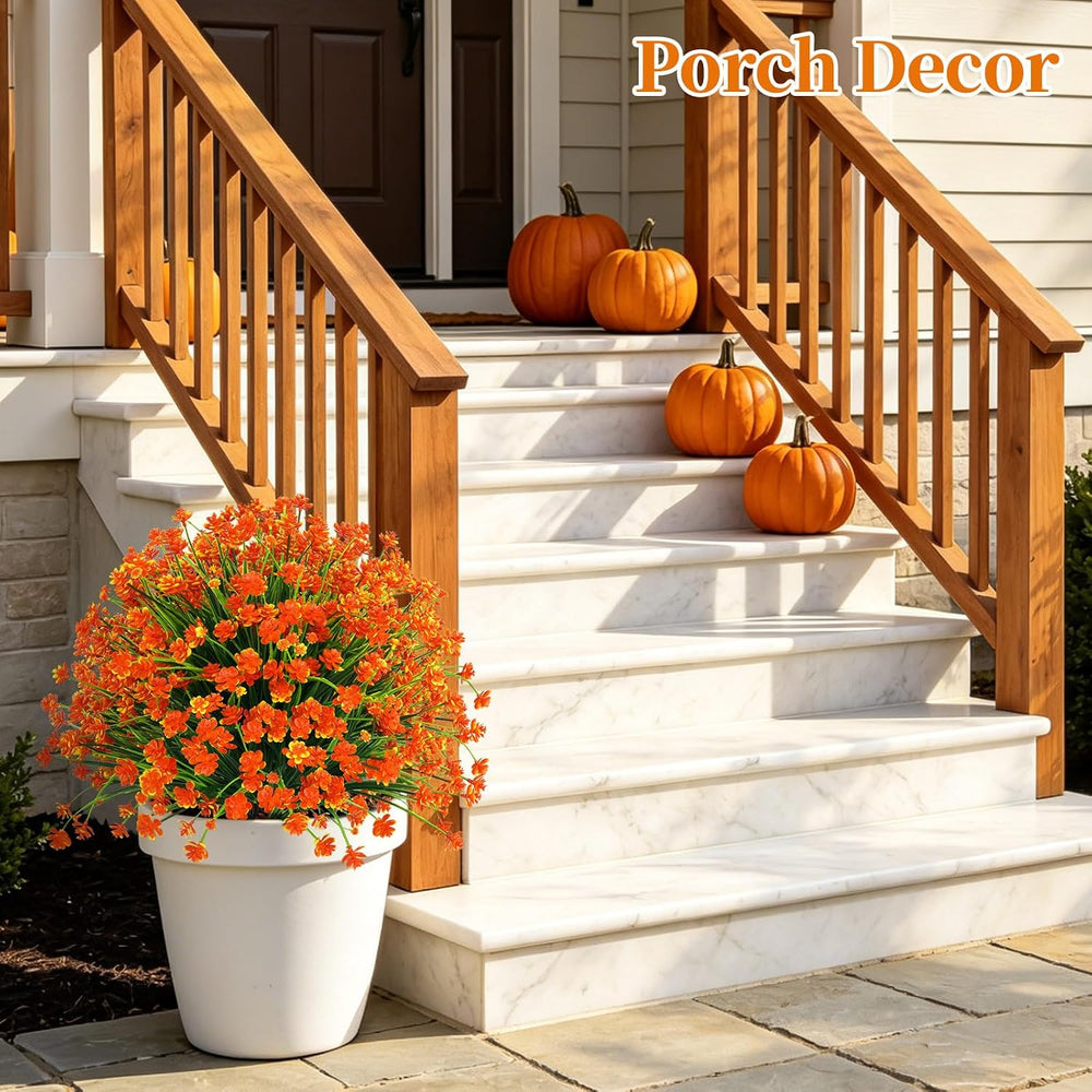 Yangrass 2 Pack Fall Artificial Flower Topiary Balls with Ground Spike