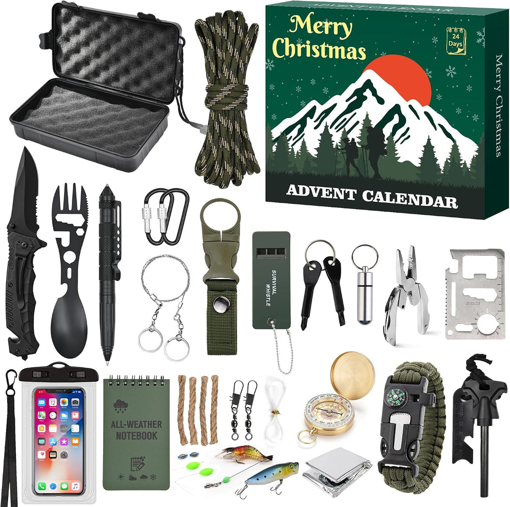 Survival Kit Advent Calendar 2026, 24 Days Christmas Countdown Calendar for M...