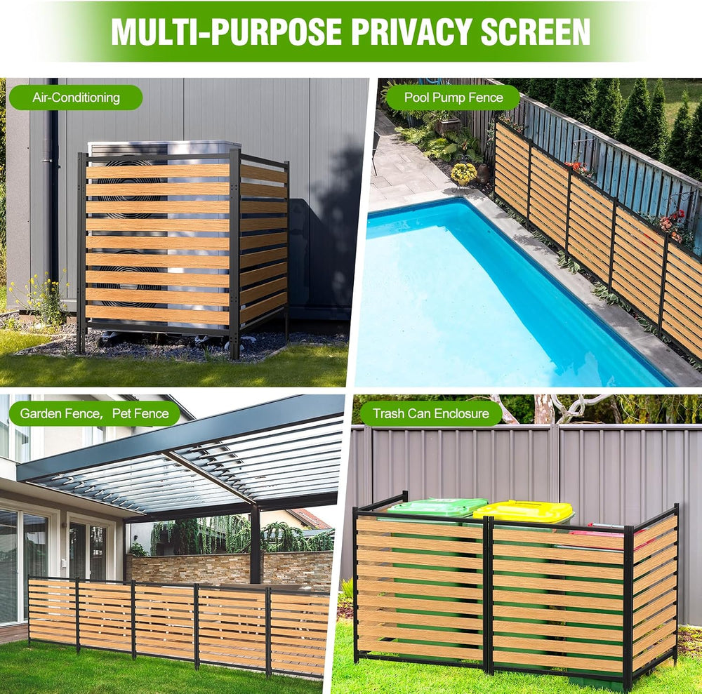 Metal Air Conditioner Fence 3 Panels - 40.27" W x 54.6" H Outdoor P...