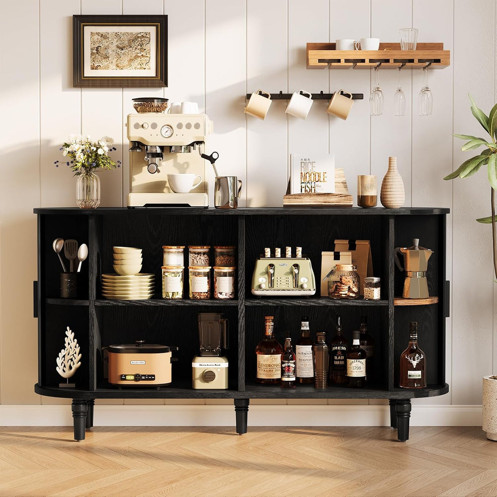 55" Sideboard Buffet Cabinet with Storage - Fluted Credenza Storage Cabinet