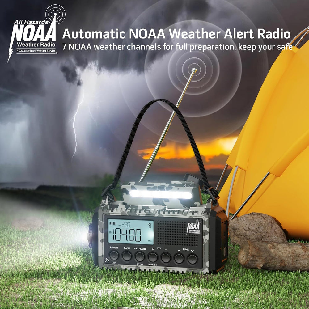 Mesqool Emergency Radio NOAA/AM/FM/SW, 12000mAh Battery Powered