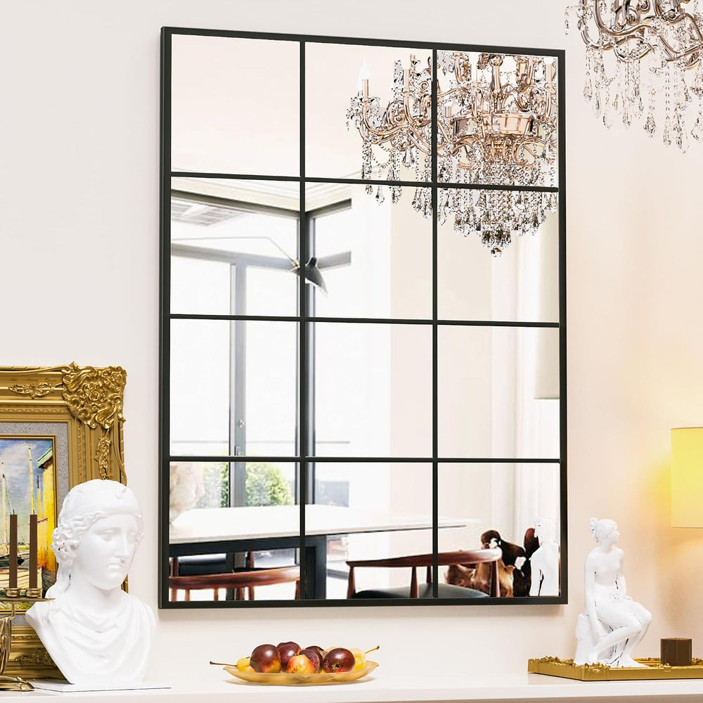 Suidia Wall Mirror, 30" x 40" Window Decorative Mirrors, Metal Fram...