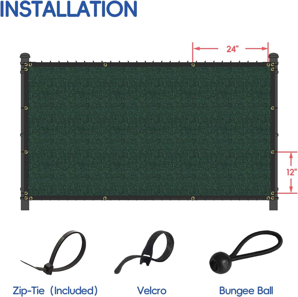 Bynbbur 6' x 20' Green Privacy Fence Screen Net Fencing 90% Privacy B...