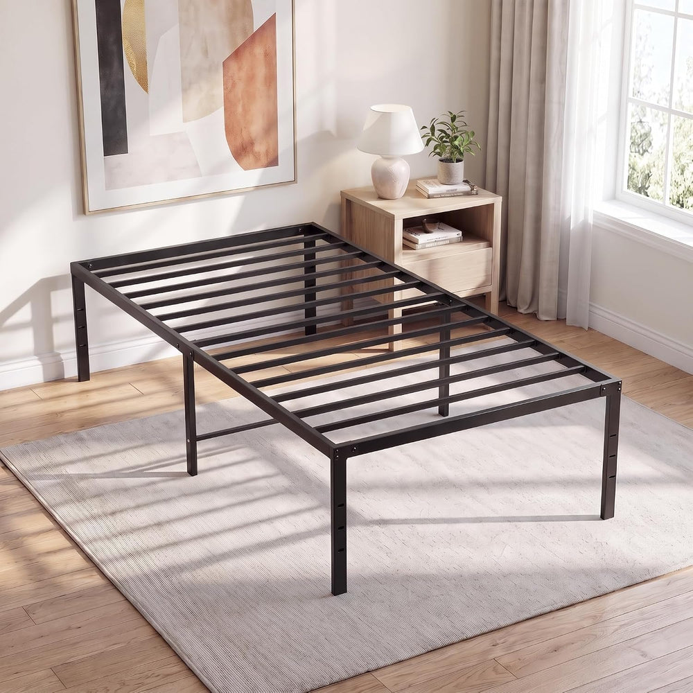 OLIXIS 16IN Metal Twin Bed Frame, Heavy Duty with Storage Space, 500LBS