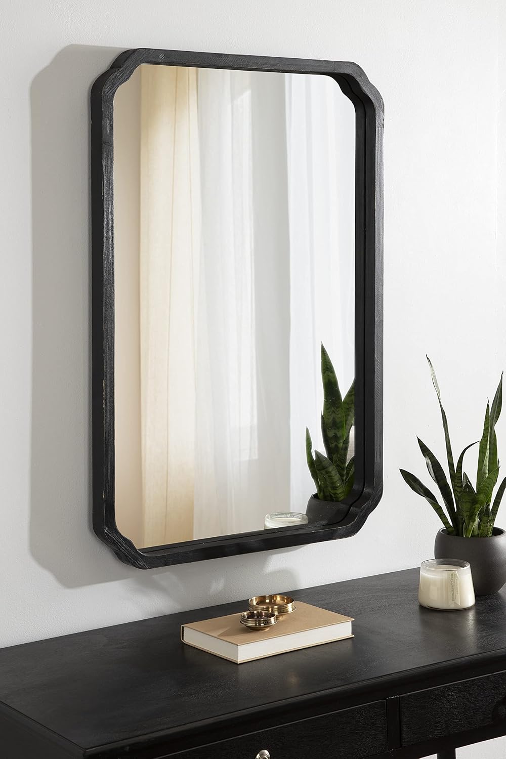 Kate and Laurel Marston Wood Framed Wall Mirror