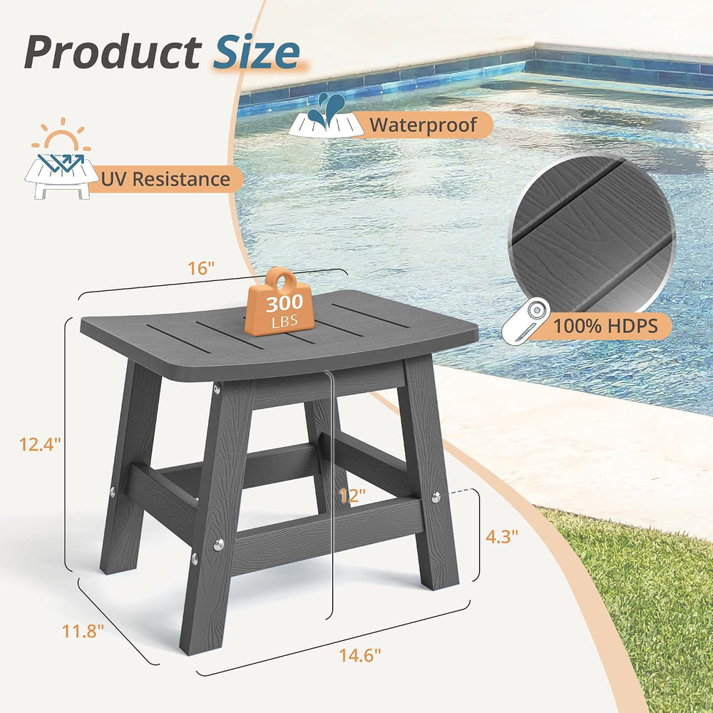 LUE BONA Outdoor Adirondack Ottomans, Footrest Footstool Set of 2, Outdoor Fo...