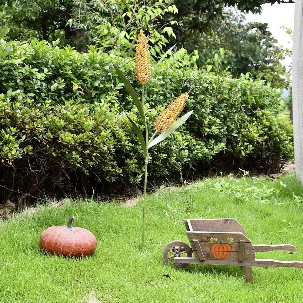 Metal Corn Garden Stake Yard Art Fall Decor Decorative Corns Outdoor Stakes