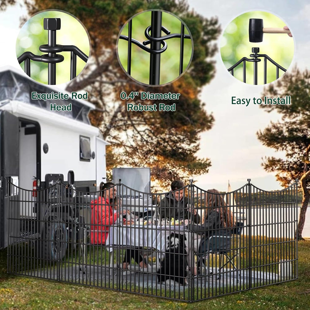 No Dig Dog Fence Outdoor for Yard with Gate, 32 in(H) X 35.4 ft(L)