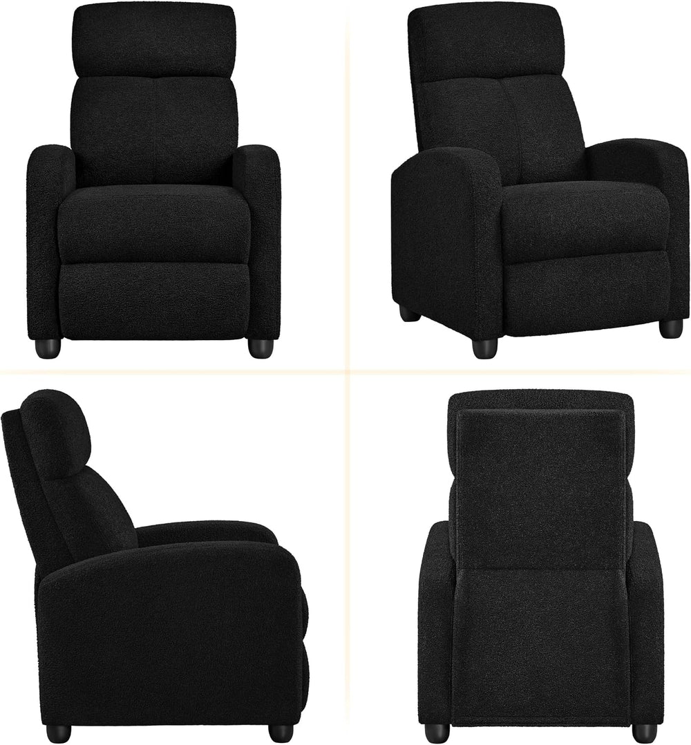 Yaheetech Recliner Chair with 3 Adjustable Angles Living Room Chairs Black