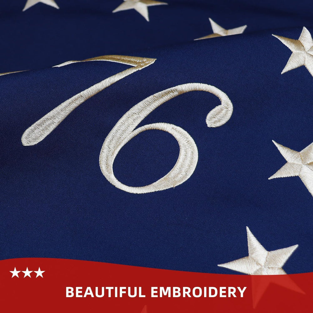 250th Anniversary Flag Tea-Stained Vintage Style 3x5 Ft Deluxe Water Resistan...