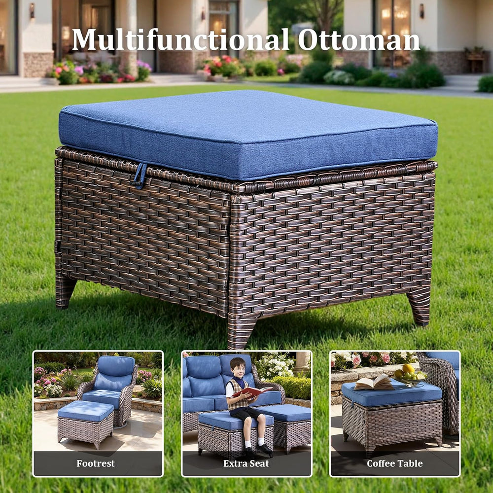Luxury Patio Furniture Set with 42.5" Fire Pit Table, 6 Pieces High Back...