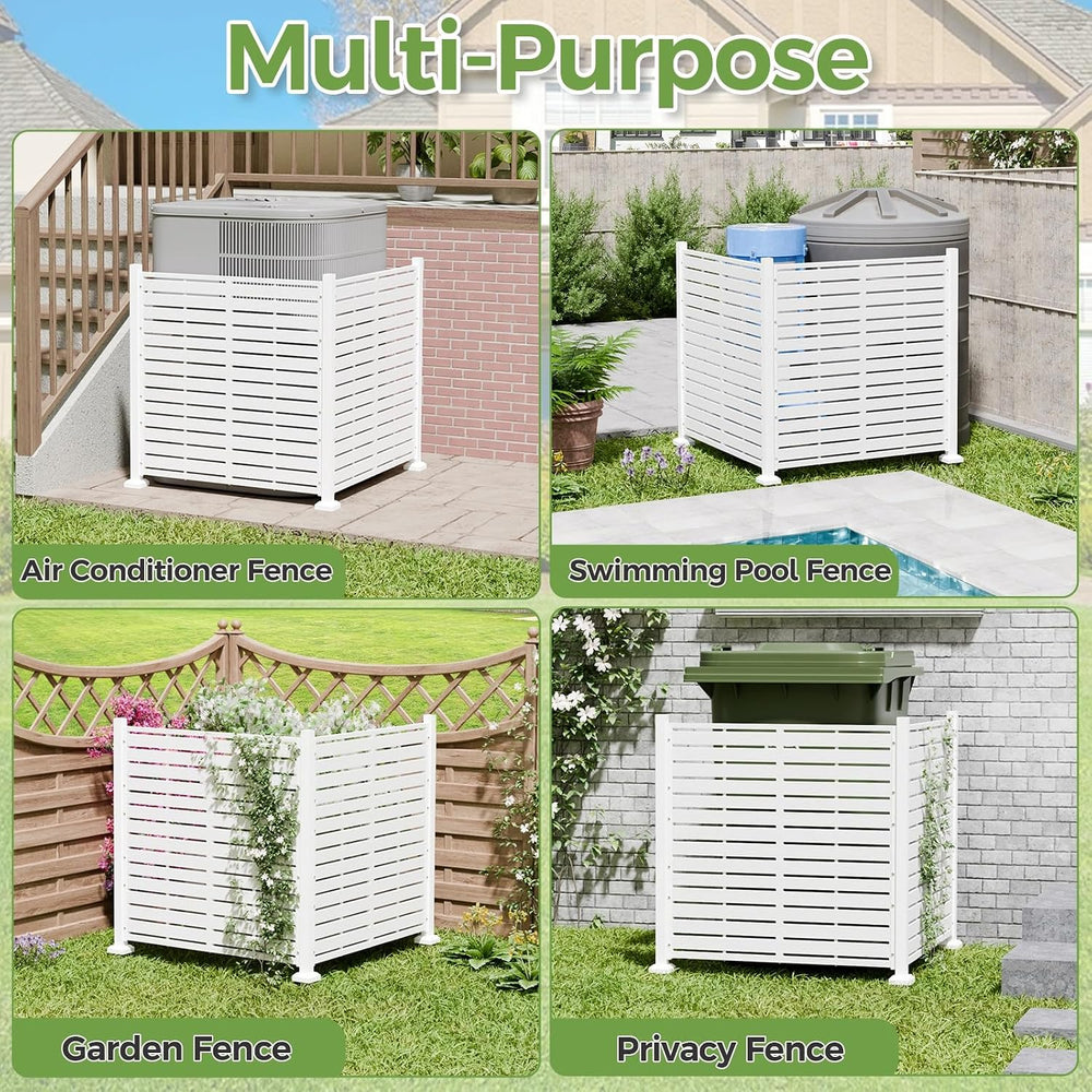 AC Fence for Outside Unit, 38" W X 39" H Trash Can Enclosure, Pool ...