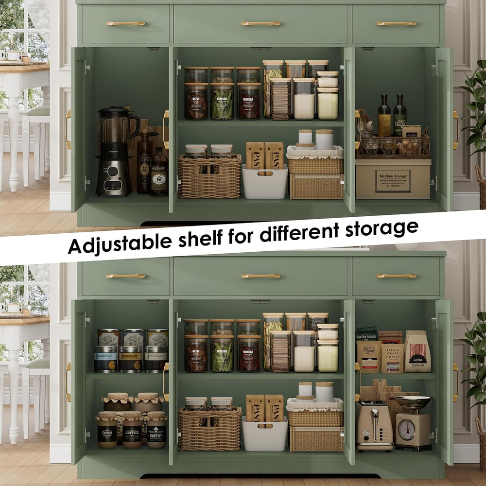 HOSTACK Kitchen Buffet Sideboard Storage Cabinet, Coffee Bar Cabinet, Green